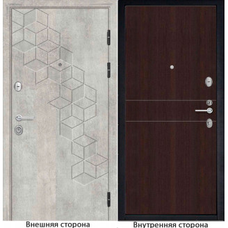 Входная дверь ромбики New 45 цвет бетон серый Внутренняя сторона Q32 венге