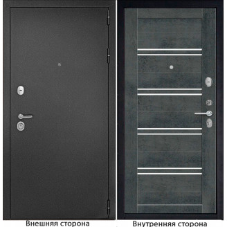Входная металлическая дверь цвет металла антик серебро Внутренняя сторона S65 цвет бетон темный