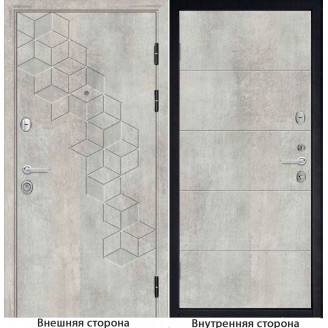 Входная дверь ромбики New 45 цвет бетон серый Внутренняя сторона Q34 цвет бетон серый