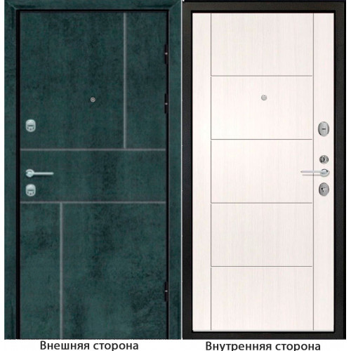 Входная дверь N 2 цвет бетон темный Внутренняя сторона Q 36 цвет белый