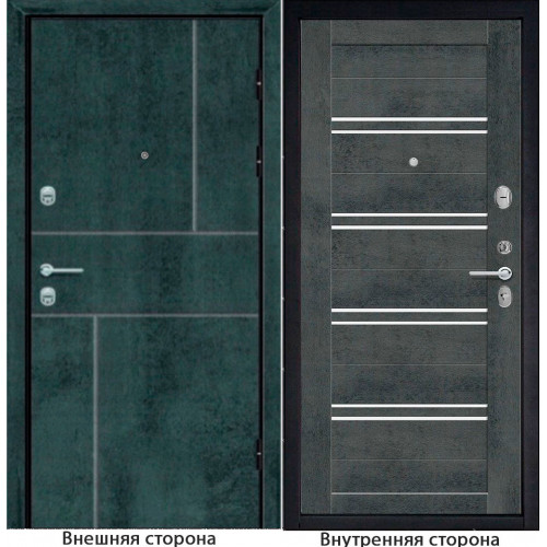 Входная дверь N 2 цвет бетон темный Внутренняя сторона S65 цвет бетон темный