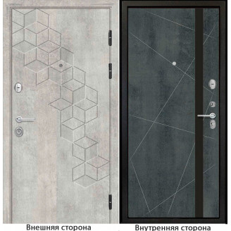 Входная дверь ромбики New 45 цвет бетон серый Внутренняя сторона Q48 цвет бетон темный