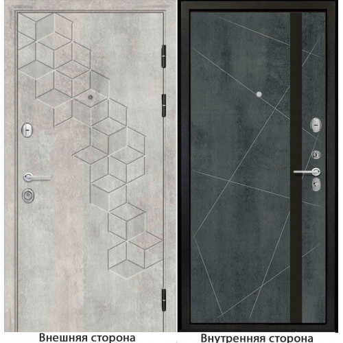 Входная дверь ромбики New 45 цвет бетон серый Внутренняя сторона Q48 цвет бетон темный