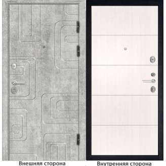 Входная дверь Style 40 цвет бетон серый Внутренняя отделка Q34 цвет белый