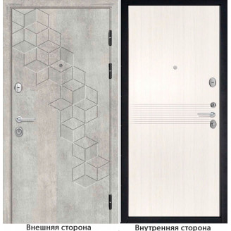 Входная дверь ромбики New 45 цвет бетон серый Внутренняя сторона Q 21 цвет белый