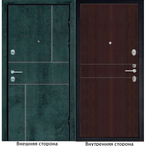 Входная дверь N 2 цвет бетон темный Внутренняя сторона Q32 венге
