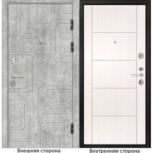 Входная дверь Style 40 цвет бетон серый Внутренняя сторона Q 36 цвет белый