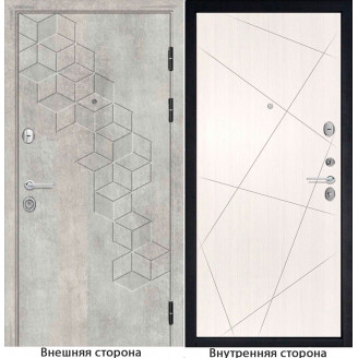 Входная дверь ромбики New 45 цвет бетон серый Внутренняя сторона Q23 цвет белый