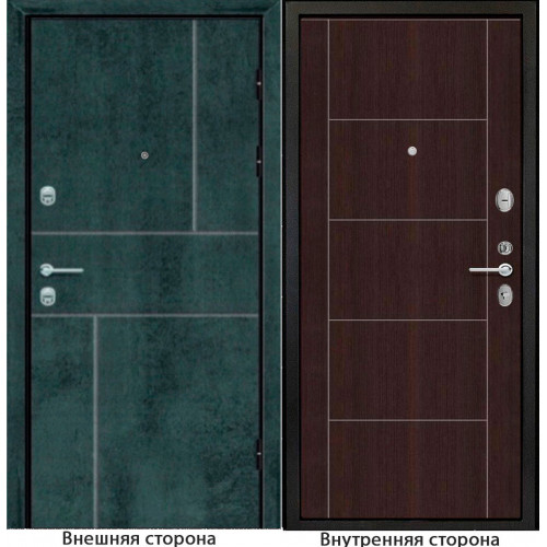 Входная дверь N 2 цвет бетон темный Внутренняя сторона Q36 цвет венге