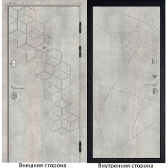 Входная дверь ромбики New 45 цвет бетон серый Внутренняя сторона Q23 цвет бетон серый