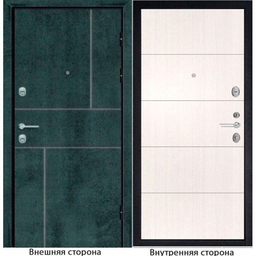 Входная дверь N 2 цвет бетон темный Внутренняя отделка Q34 цвет белый